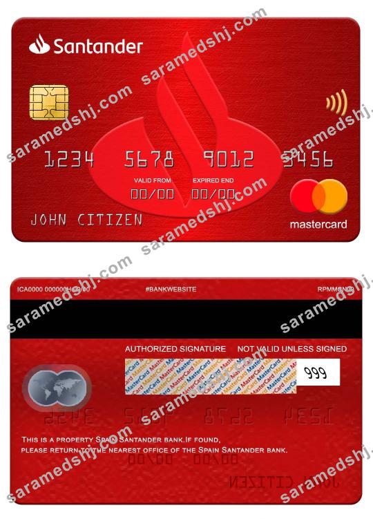 Spain Santander Bank mastercard